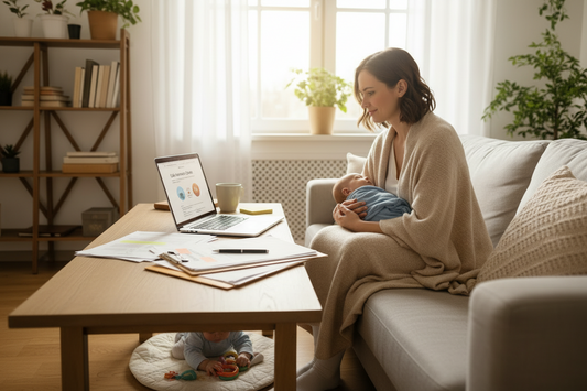 Woman reviewing life insurance options and financial protection information on a laptop at home
